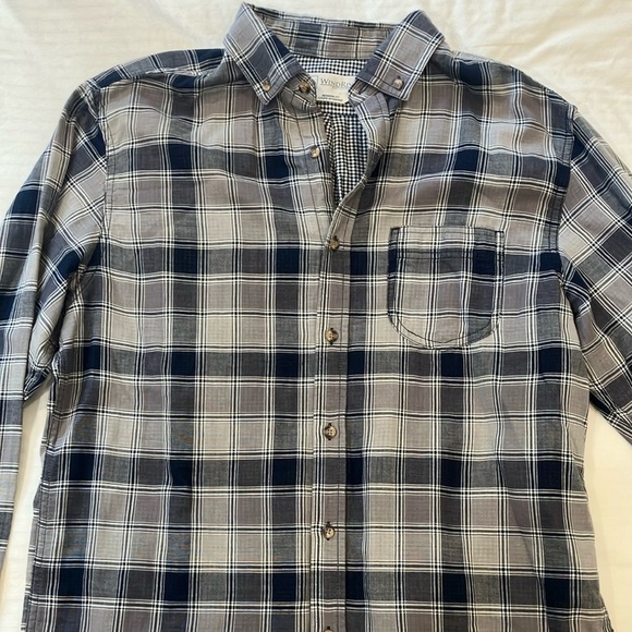 Men's size large Windriver Plaid Shirt - dark blue and Gray - Picture 9 of 16